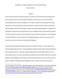 Possibilities of a Reformed-Egyptian Version of the Small Plates