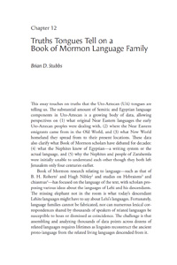 Truths Tongues Tell on a Book of Mormon Language Family